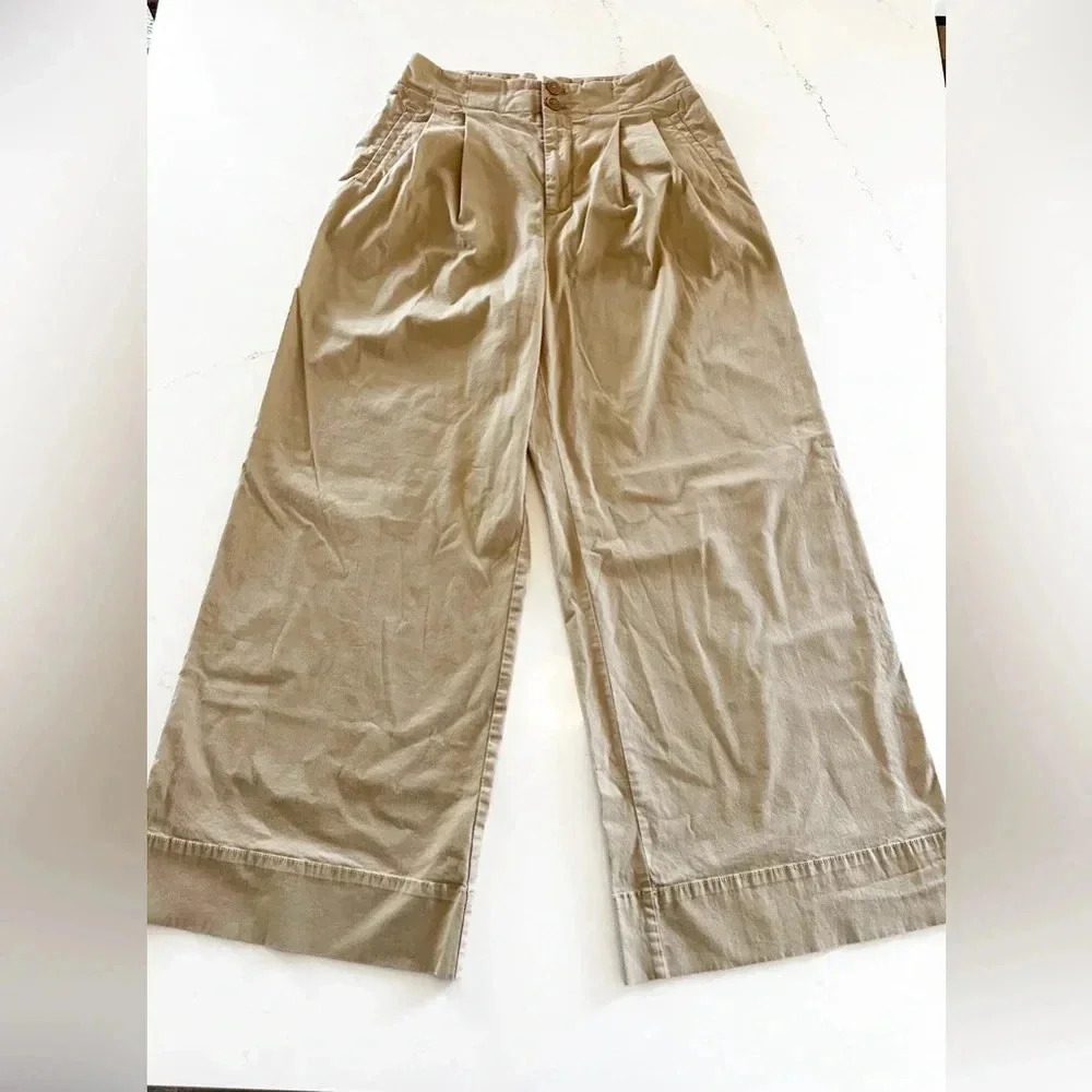 Maeve Anthropologie Pleated Wide-Leg Pants Trousers | 4 - Picture 3 of 10